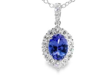 1.14ct Tansaniit- ja briljantkaelakee