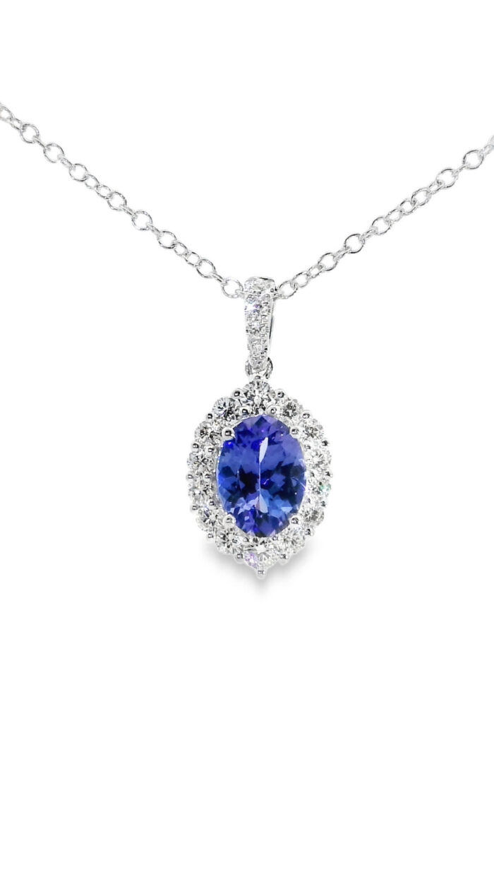 1.14ct Tansaniit- ja briljantkaelakee