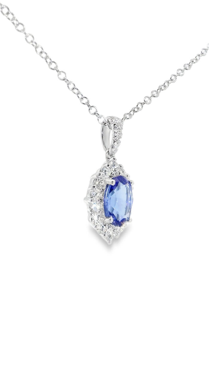 1.14ct Tansaniit- ja briljantkaelakee - Image 2