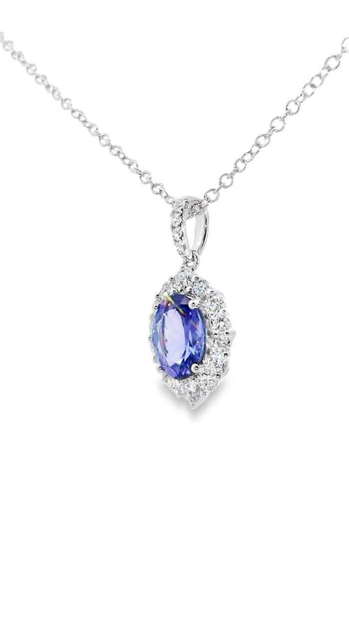 1.14ct Tansaniit- ja briljantkaelakee - Image 3